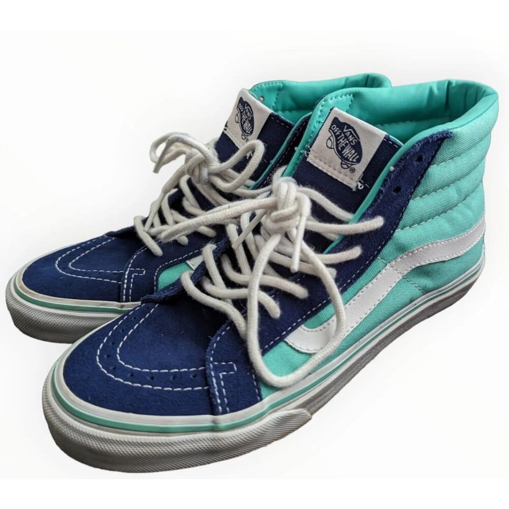 VANS Sk8 Hi Twilight Skate Shoes Sneakers Men 5 Women 6.5 Blue Aqua High Top